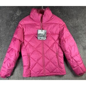 NWT Steve & Barry's Quality Apparel Double Down Girls Pink Puffer Jacket Sz‎ Med